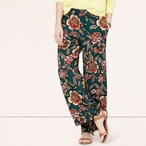 LOFT Floral Wide Leg Pants